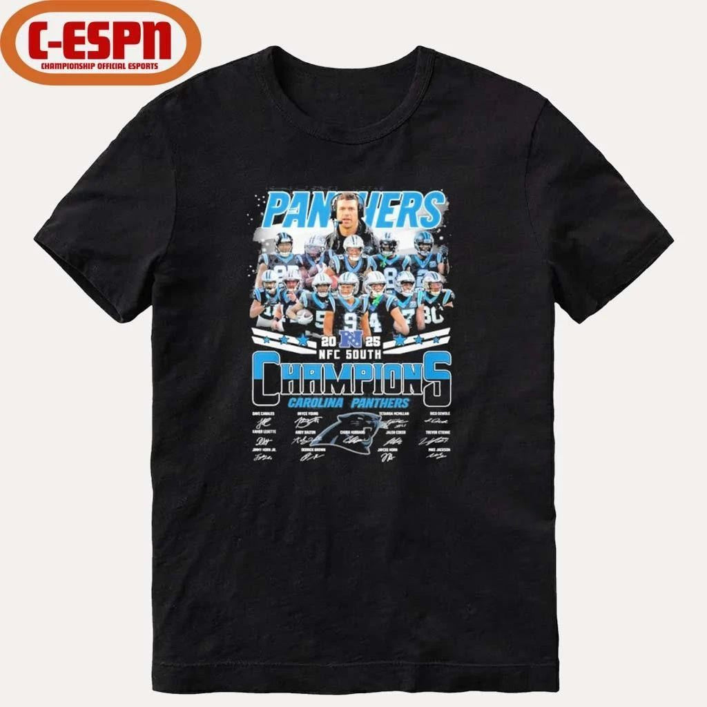 Carolina Panthers Team NFC South Champions 2025 T-Shirt