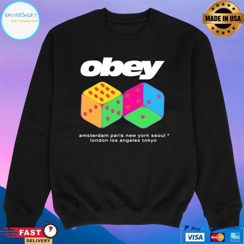 Dice Obey Amsterdam Paris New York Seoul London Los Angeles Tokyo T-shirt