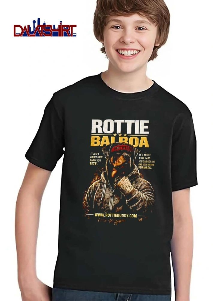 Rottie Buddy Balboa It Aint About How Hard You Bite Rottweiler Boxer Hoodie Wrapped Hands shirt
