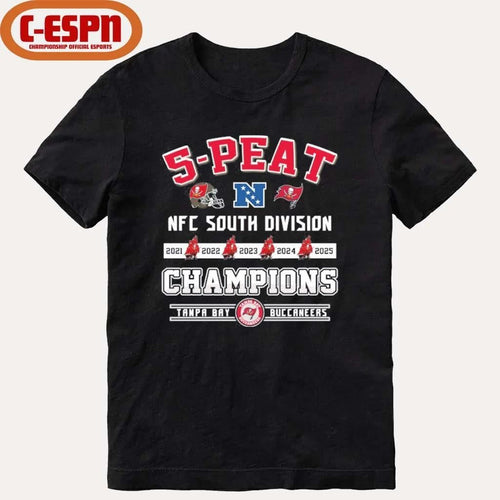 5 Peat NFC South Champions Tampa Bay Buccaneers Shirt
