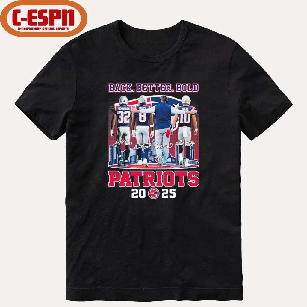 Back Better Bold NE Patriots 2025 2025 AFC East Champions Shirt