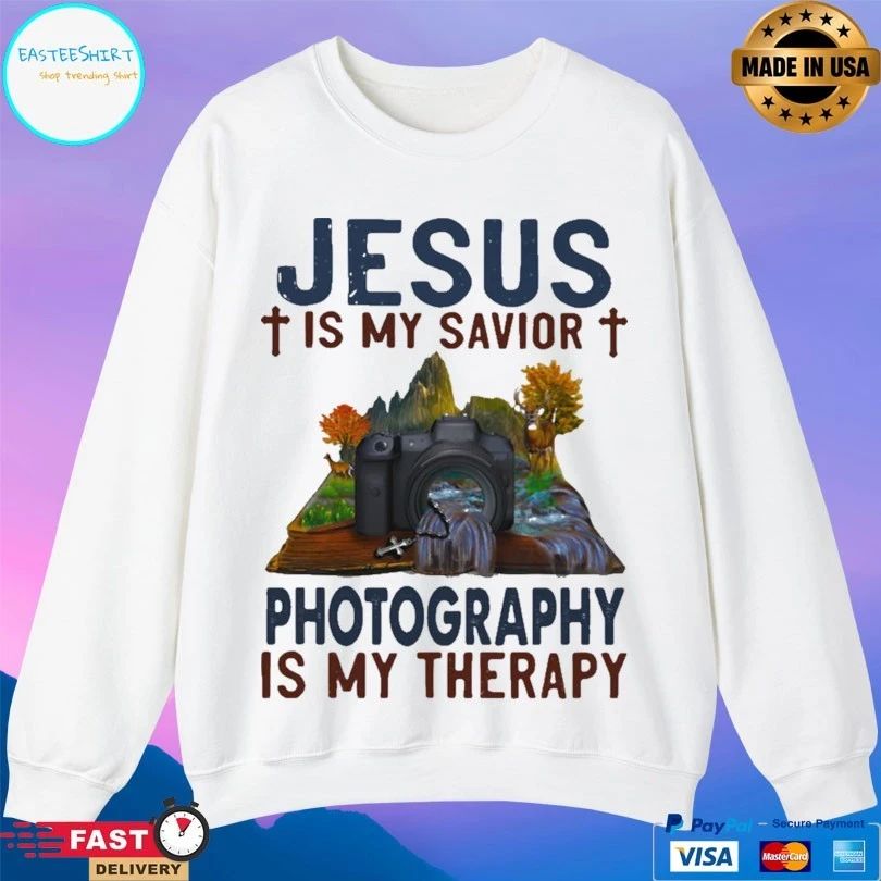 Jesus Is My Savior Photography Is My Therapy T-shirt