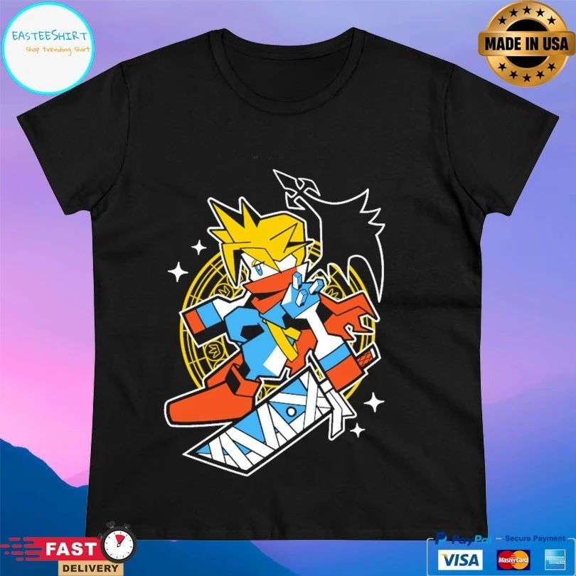 Cloud Strife Final Fantasy Cartoon T-shirt