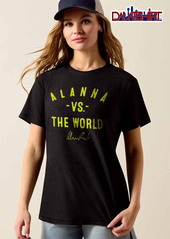 WNBA Alanna Vs The World Lime Green Lettering Cursive Signature shirt
