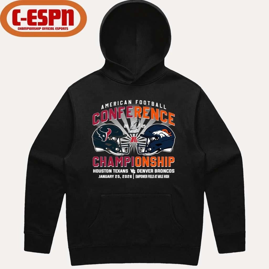 Texans Vs Broncos AFC Conference Championship Duel Helmet T-Shirt