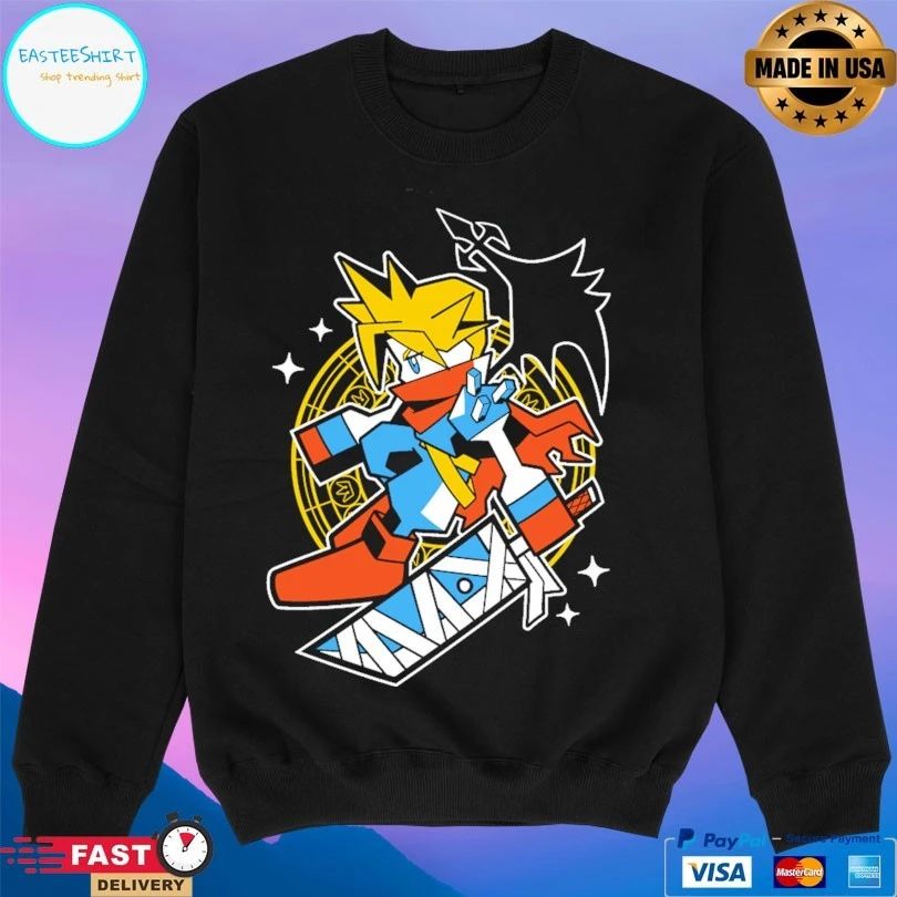 Cloud Strife Final Fantasy Cartoon T-shirt