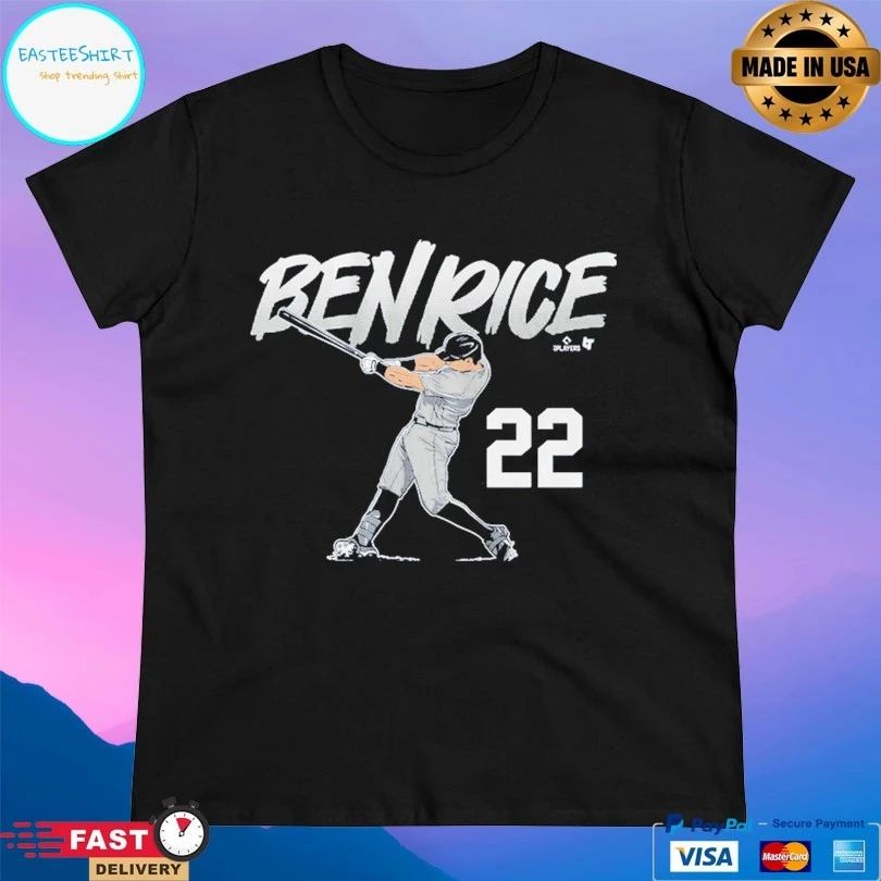 New York Yankees Ben Rice Slugger Swing Number 22 T-shirt