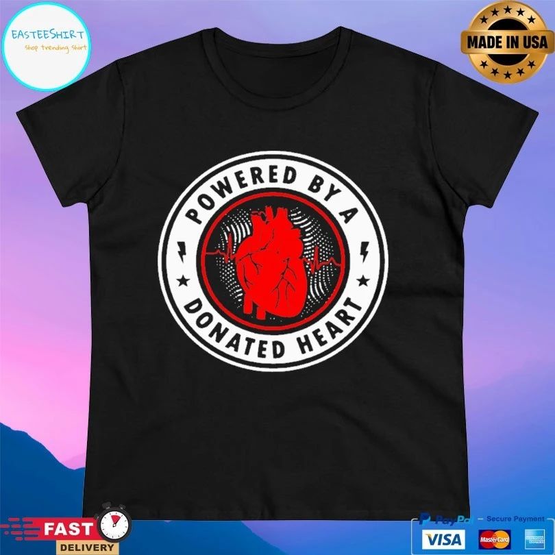 Powered By A Donated Heart Logo T-shirt