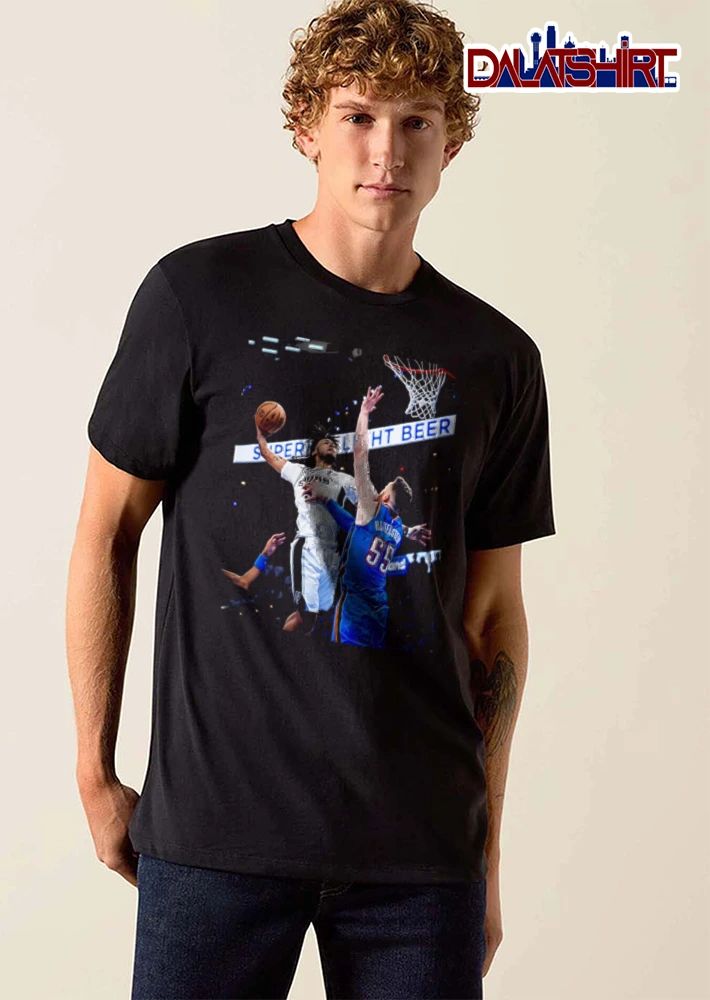 San Antonio Spurs NBA Hartenstein Basketball Player Layup Action Photo shirt