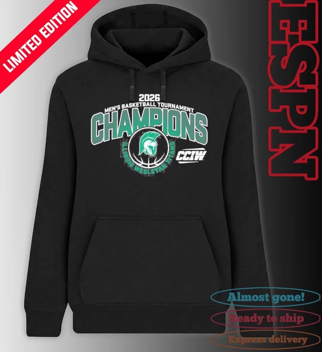 Illinois Wesleyan University Men’s Basketball 2026 CCIW Tournament Champions T-Shirt