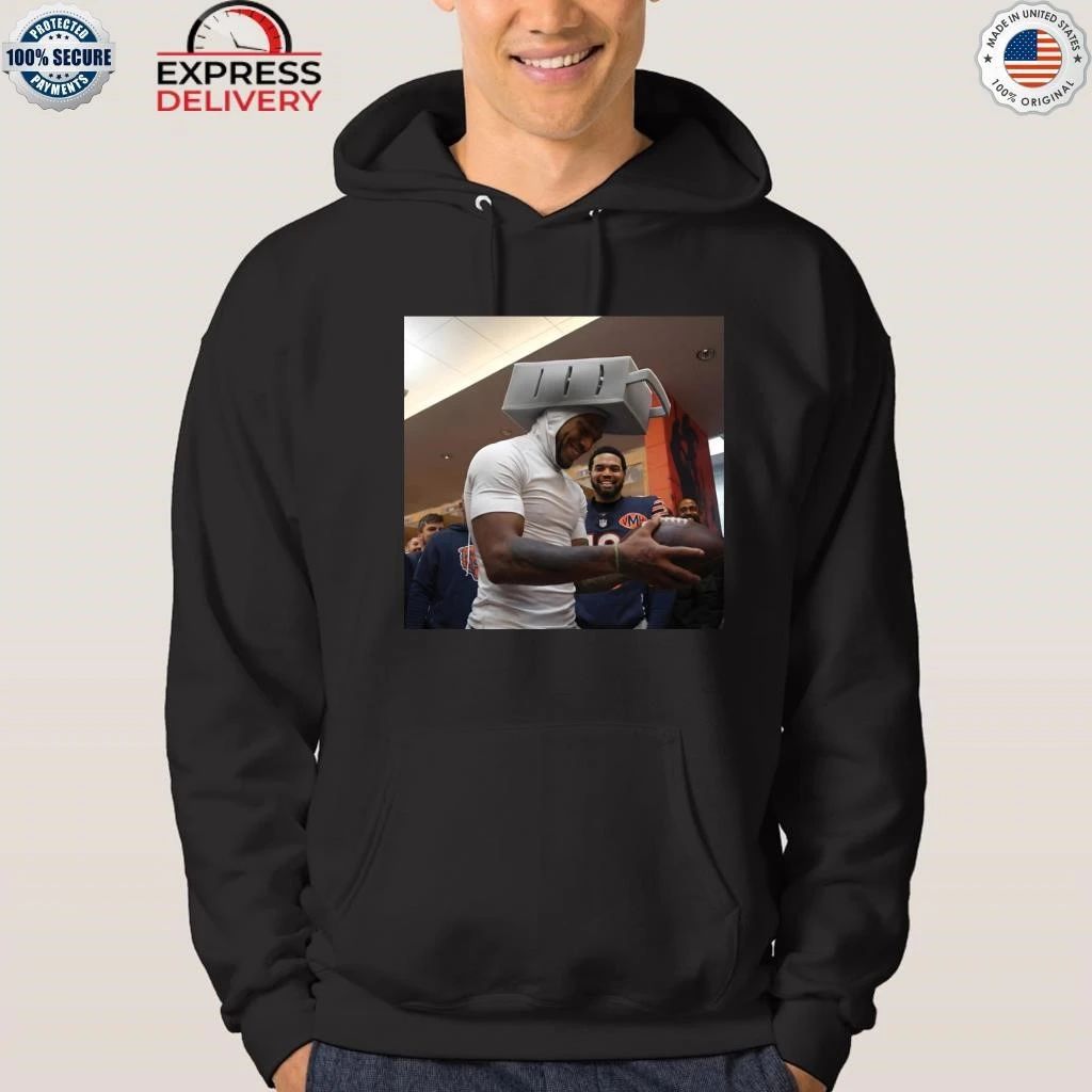 DJ Moore Wore A Cheese-grater Hat Shirt