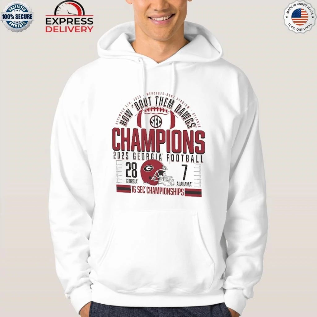 Georgia Bulldogs Natural 2025 SEC Football Champions Score Shirt
