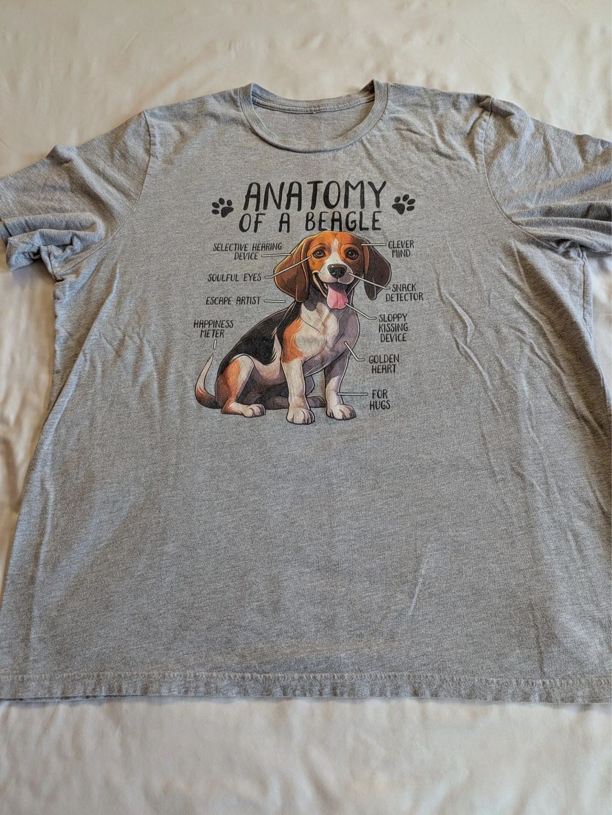 Cute Beagle T shirt  Gray. Men's xxl