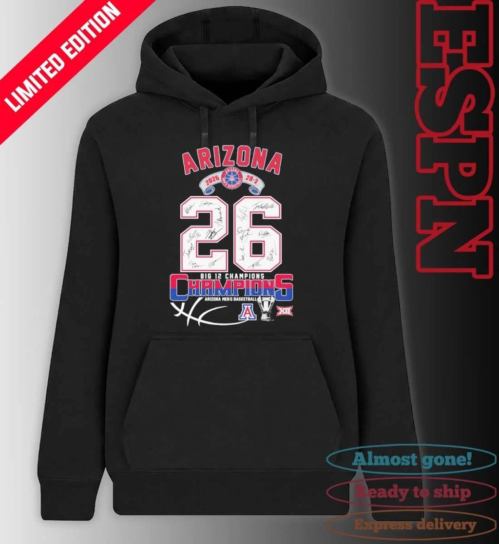 Arizona Wildcats Basketball 28-2 Big 12 Conference Champions Shirt