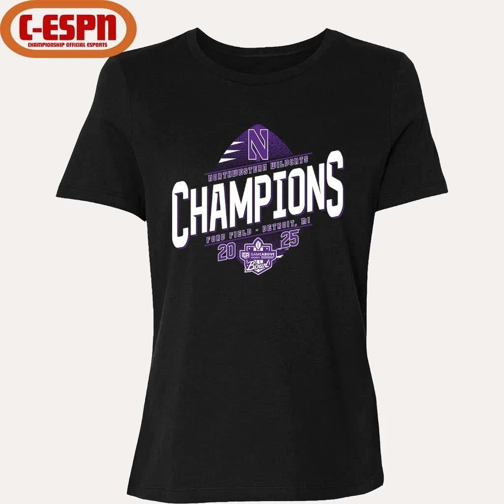 2025 GameAbove Sports Bowl Champions Northwestern Wildcats T-Shirt