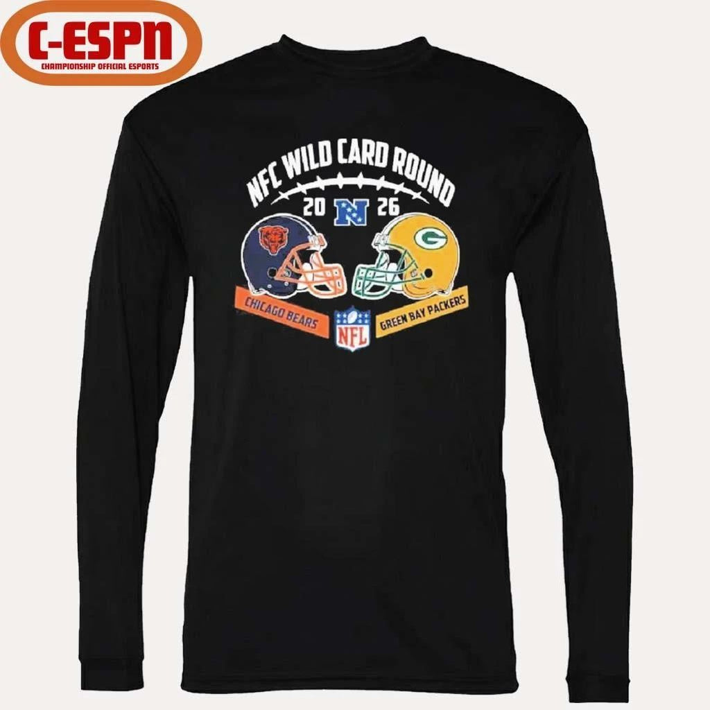 Bears Vs Packers NFC Wild Card Round Helmet Matchup T-Shirt