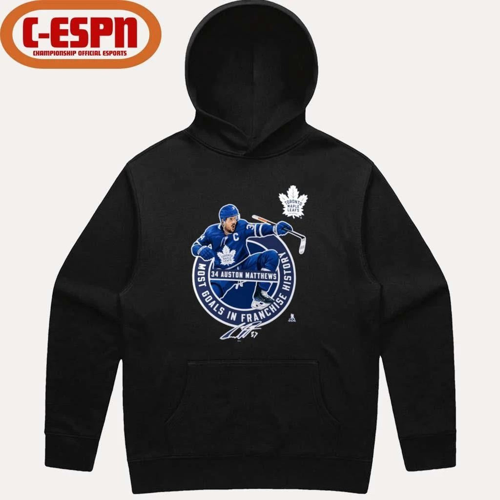 Auston Matthews Toronto Maple Leafs Most Goals in Franchise History T-Shirt