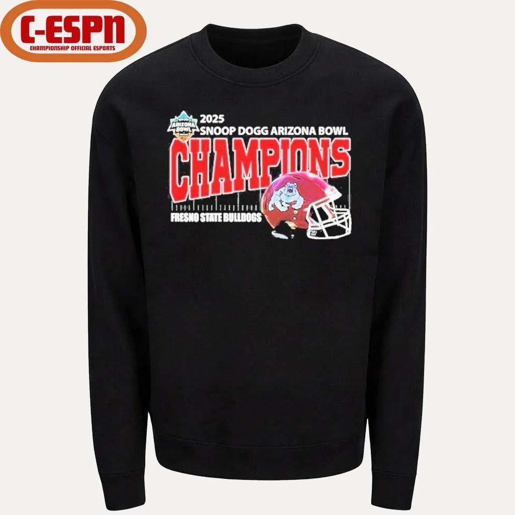 Fresno State Bulldogs 2025 Snoop Dogg Arizona Bowl Champions Helmet Shirt