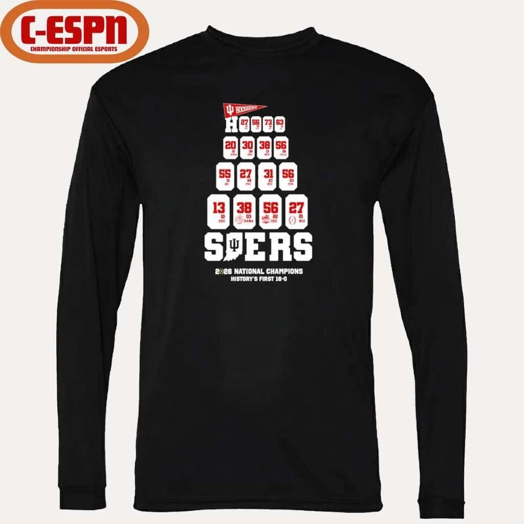 IU Football History Made First 16-0 National Champions Shirt