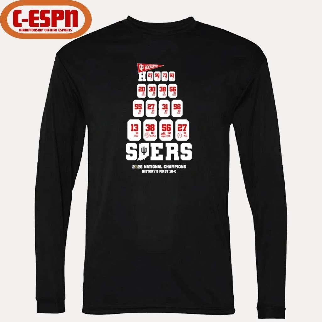 IU Football History Made First 16-0 National Champions Shirt