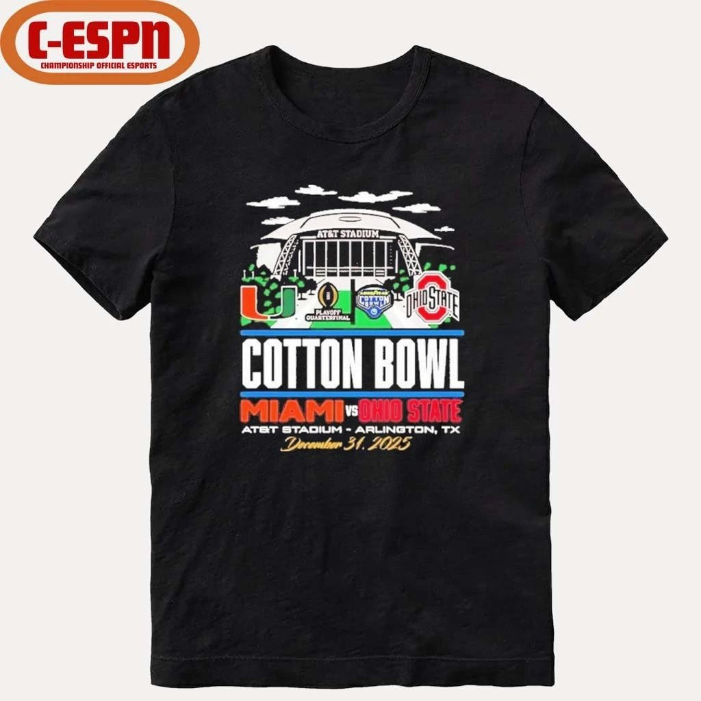 2025 Cotton Bowl vs. Miami Stadium Shirt