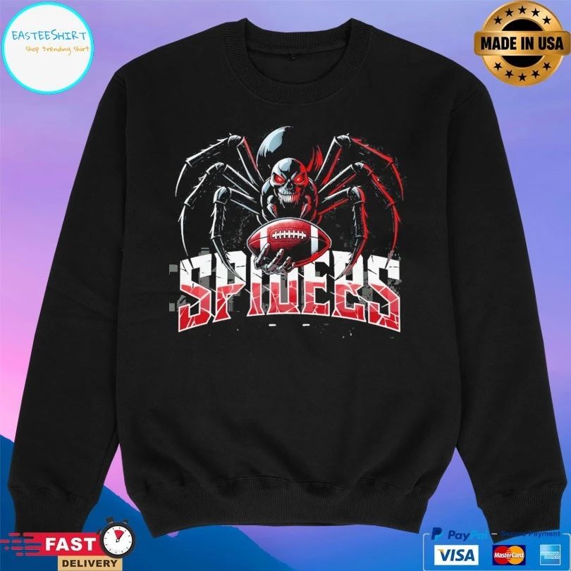 Spider Football Mascot Dark Skull T-shirt