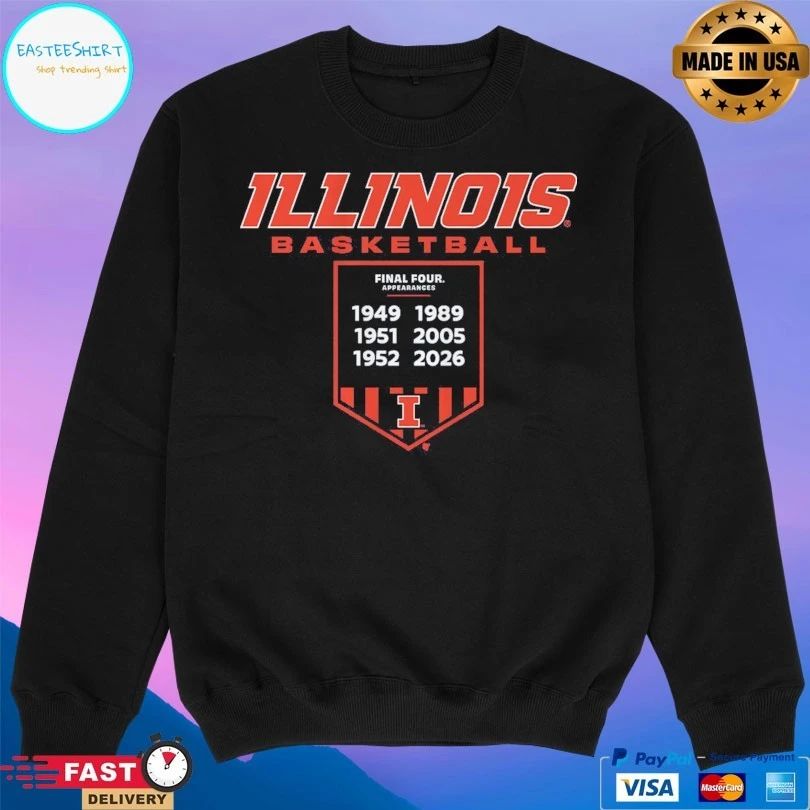 Illinois Fighting Illini Men’s Basketball Final Fours Banner T-shirt