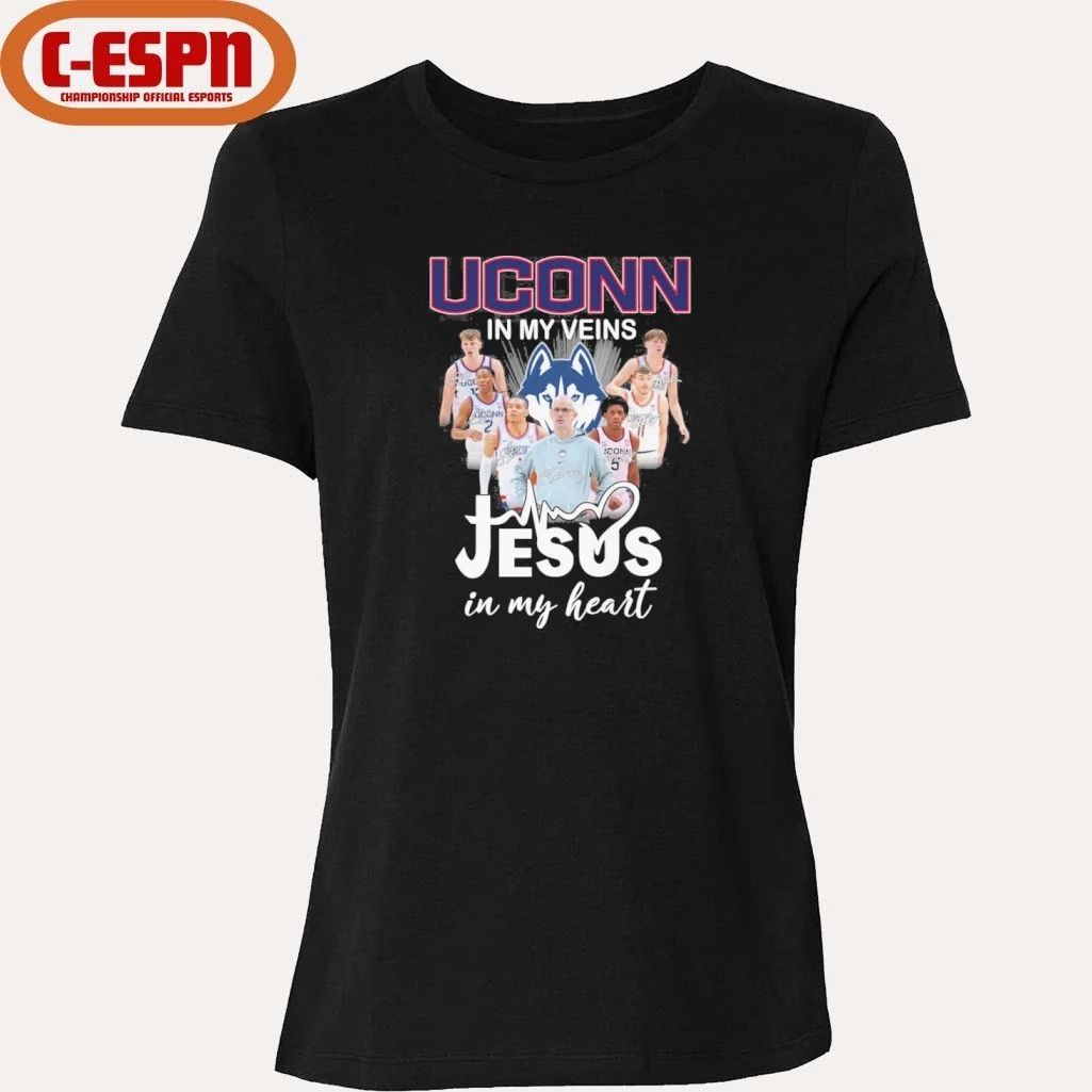Uconn Men’s Basketball In My Veins Jesus In My Heart Shirt