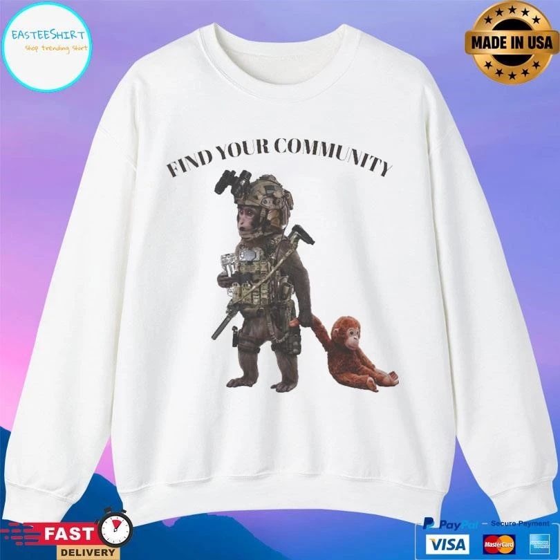 Tactical Punch The Monkey Find Your Community 2026 T-shirts