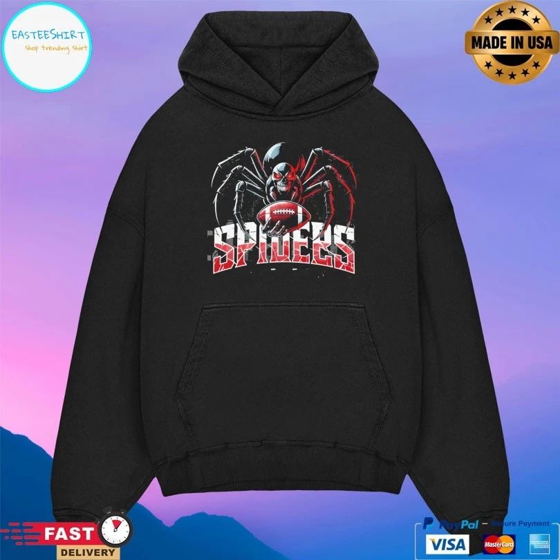 Spider Football Mascot Dark Skull T-shirt