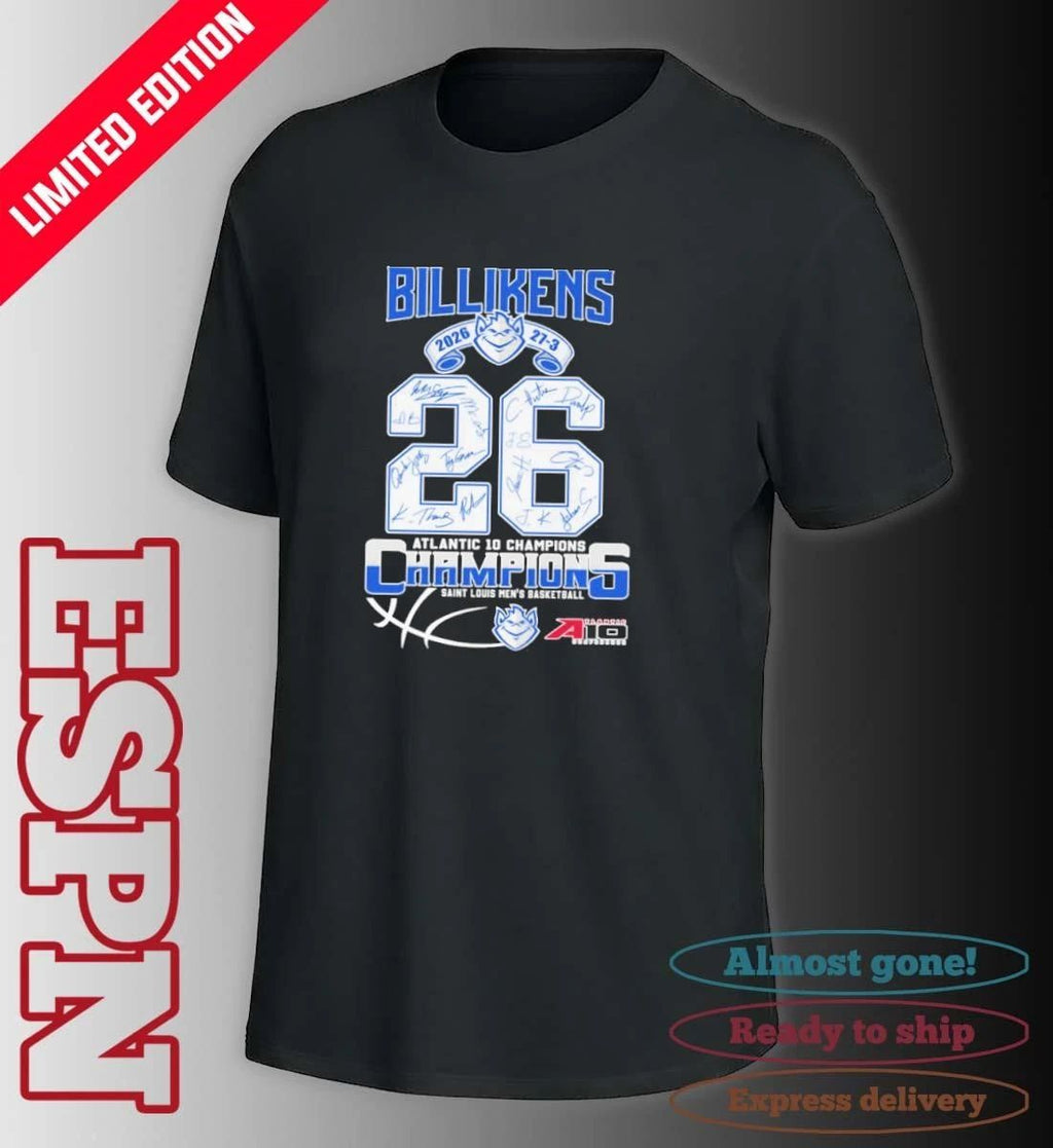 Saint Louis Billikens Men’s Basketball 2026 A-10 Champions 27-3 Shirt
