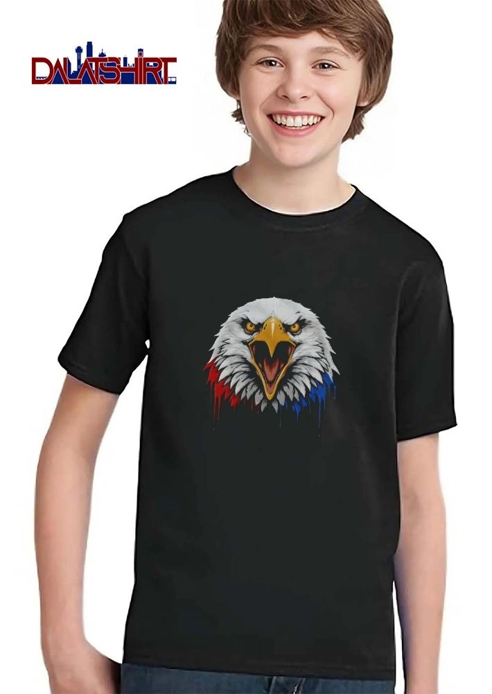 American Screaming Bald Eagle Head Dripping Red Blue Paint shirt