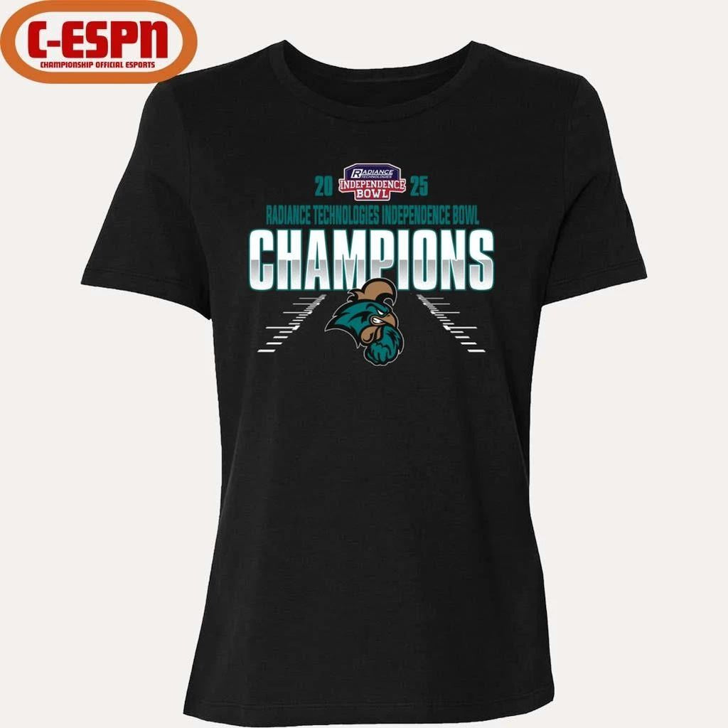 Coastal Carolina Chanticleers Radiance Technologies Independence Bowl Champions T-Shirt