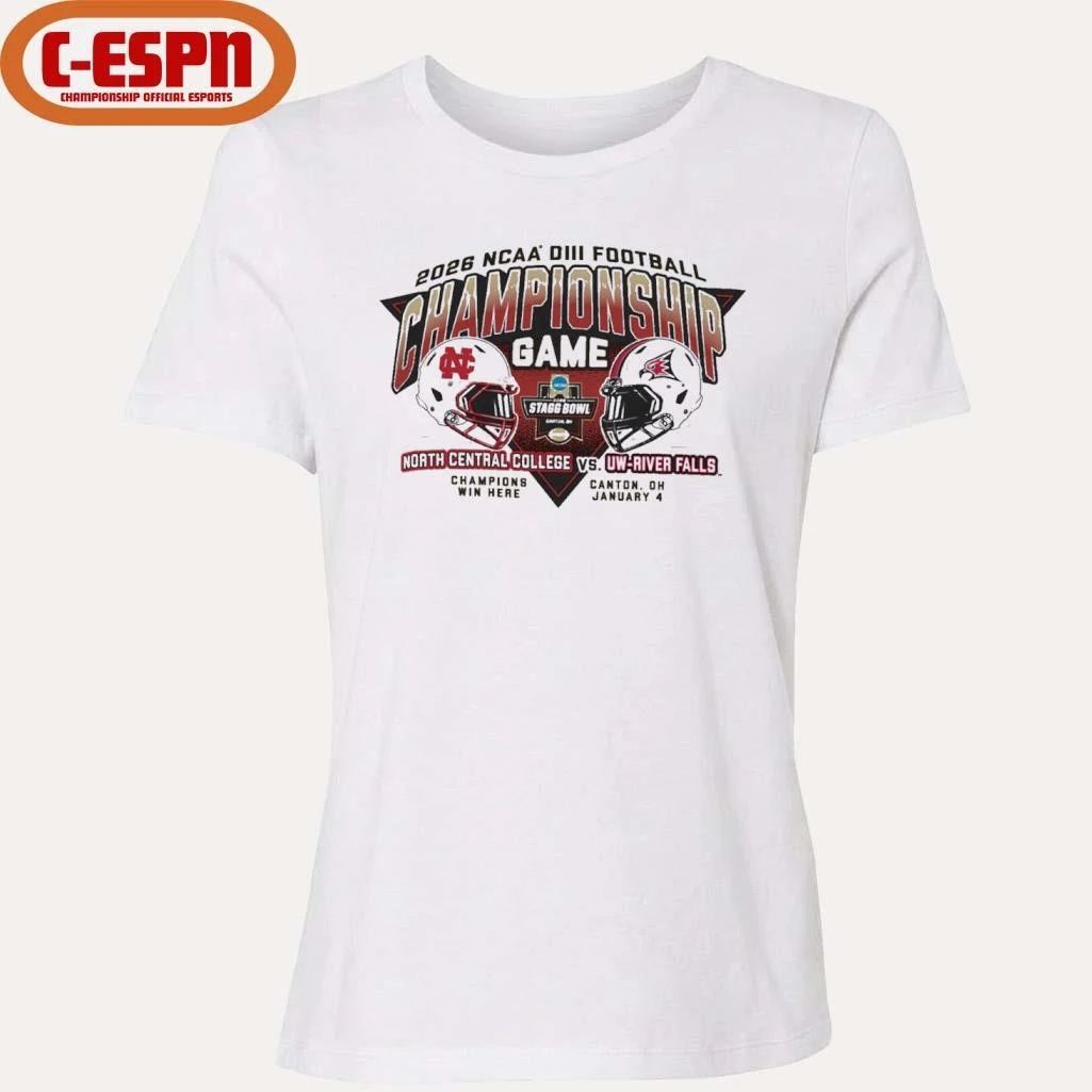 North Central college Vs UW-River Falls Division III Football Championship Game Helmet Shirt
