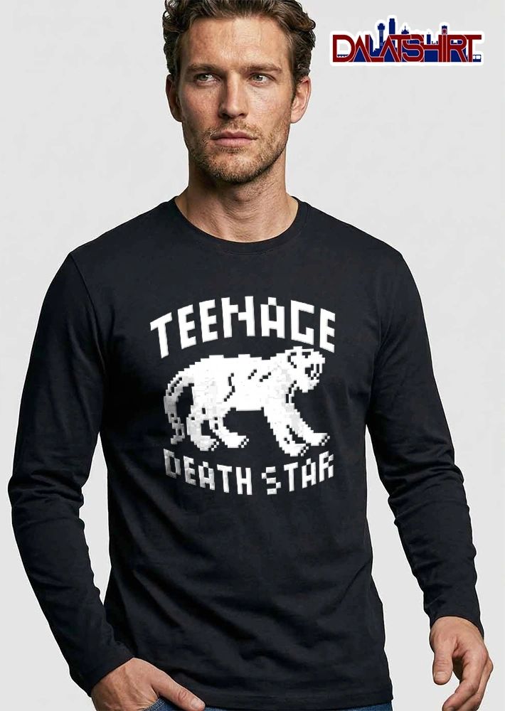 Teenage Death Star 8 Bit Pixelated White Panther Feline Walking shirt