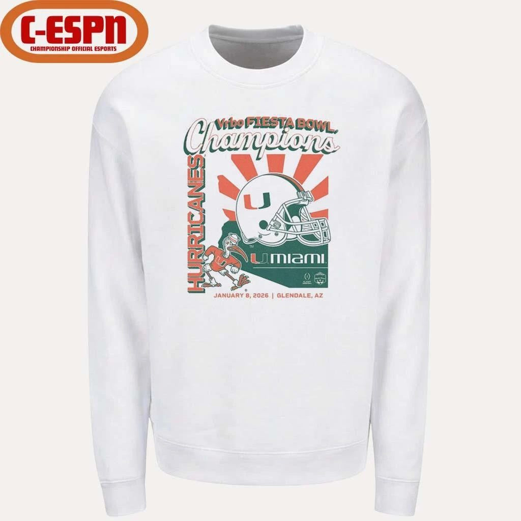 Miami Football CFP Fiesta Bowl Champions T-Shirt