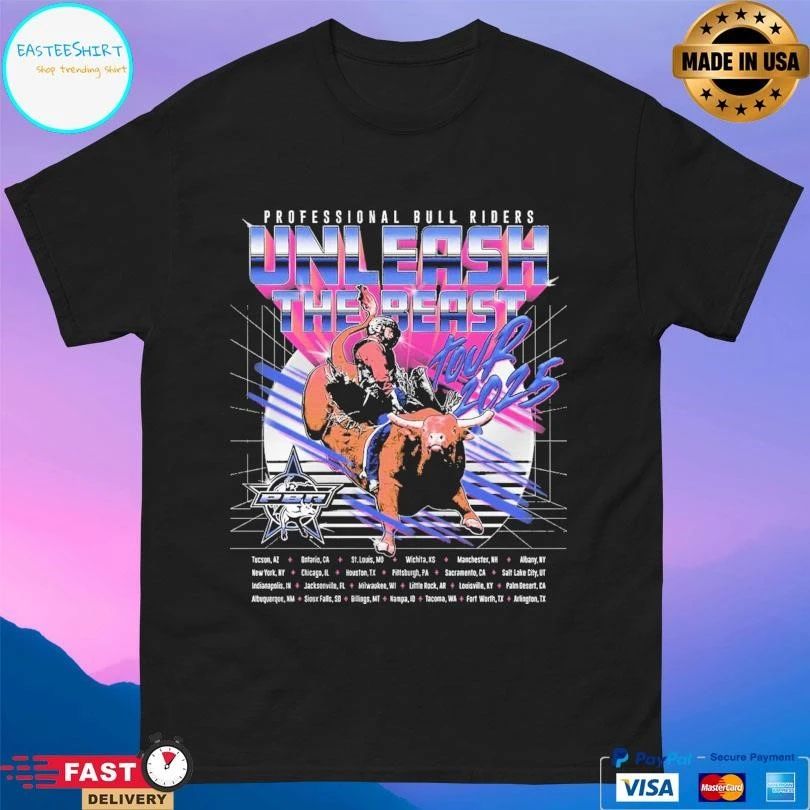 Professional Bull Riders Unleash The Beast 2025 Routing T-shirts