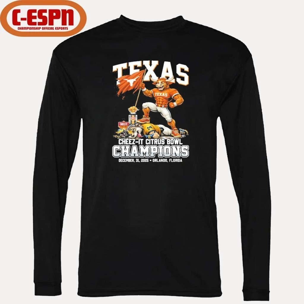2025 Texas Citrus Bowl Champions Longhorns Beat Wolverines Mascot Shirt