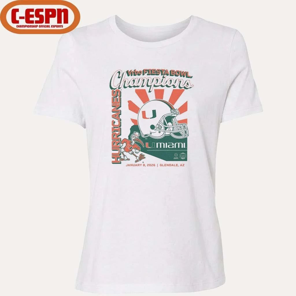 Miami Football CFP Fiesta Bowl Champions T-Shirt