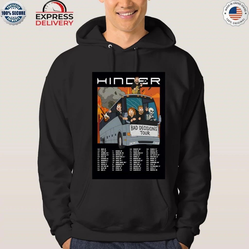 Hinder Bad Decisions 2026 Tour Shirt