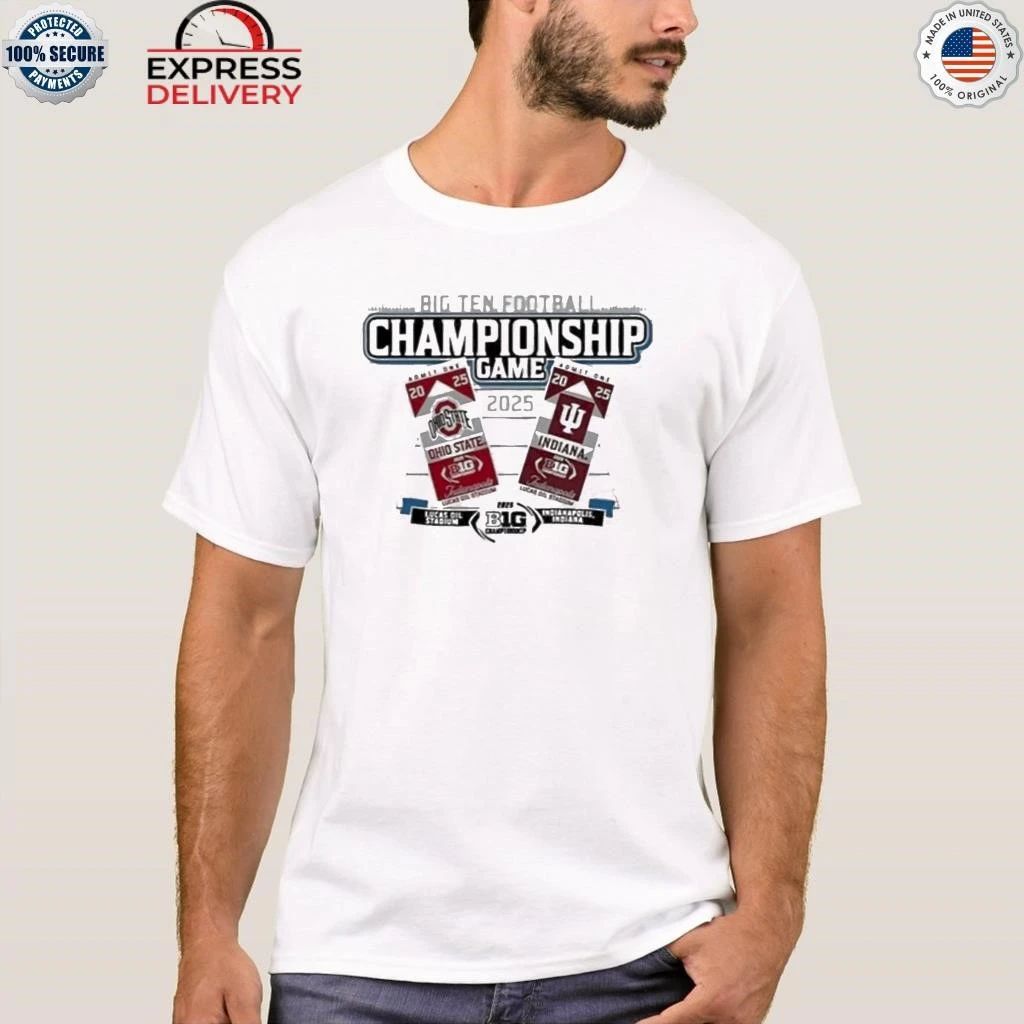 Hoosiers vs Ohio State Big Ten 2025 Football Championship Helmet Tickets Shirt