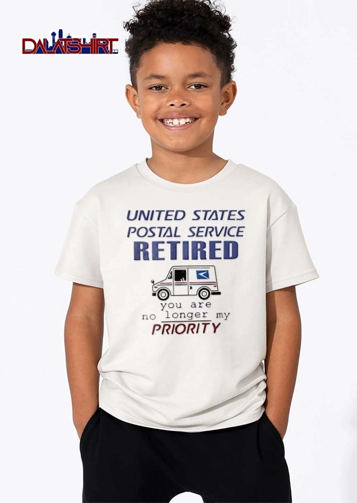 United States Postal Service Retired You Are No Longer My Priority White Mail Delivery Truck Line Art shirt