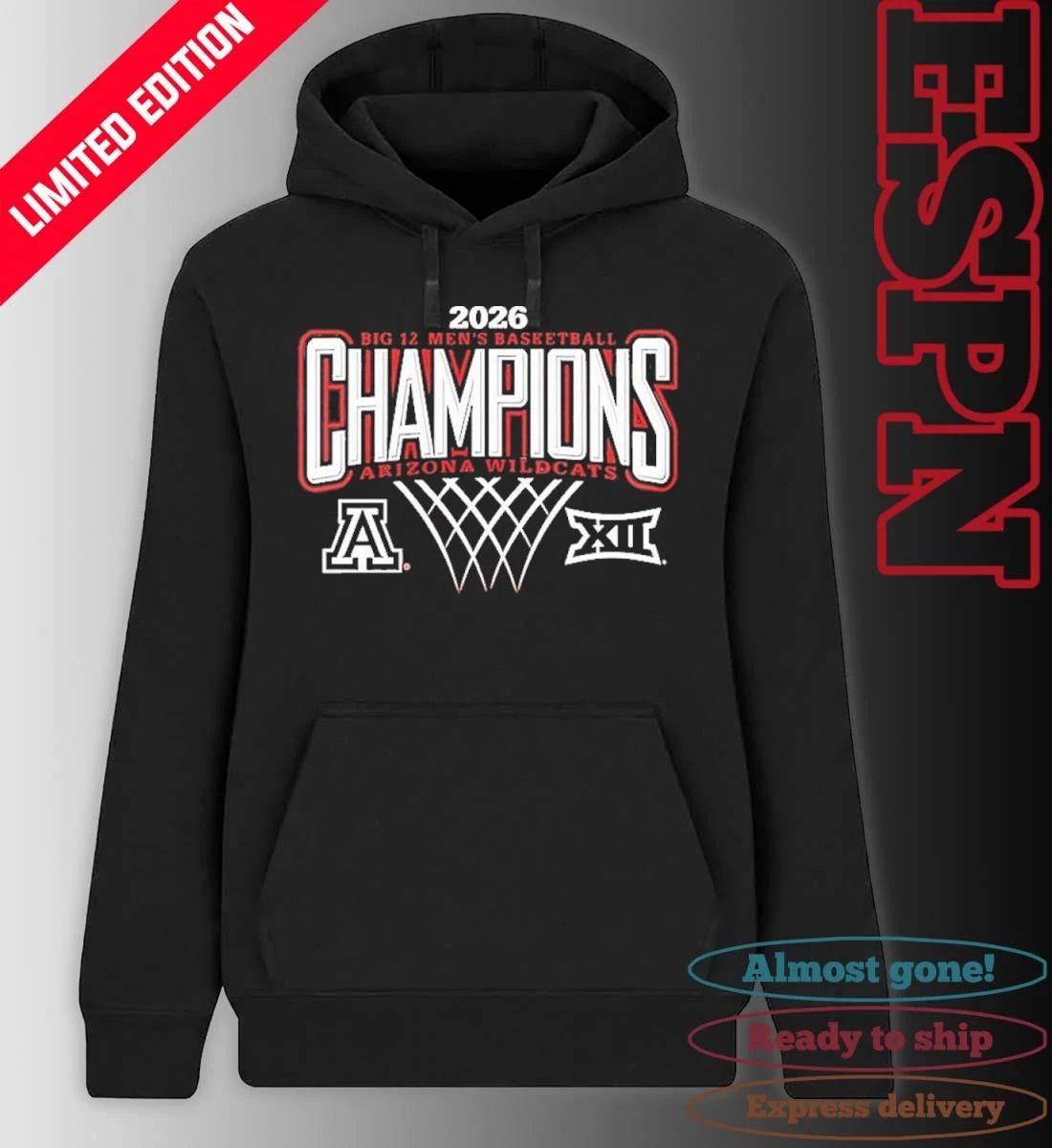 Arizona Wildcats Men’s Basketball 2026 Big 12 Regular Season Champions Shirt