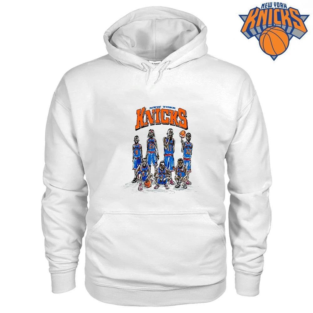 New York Knicks Champions NBA 2026 Caricature Team Roster Hand Drawn Shirt