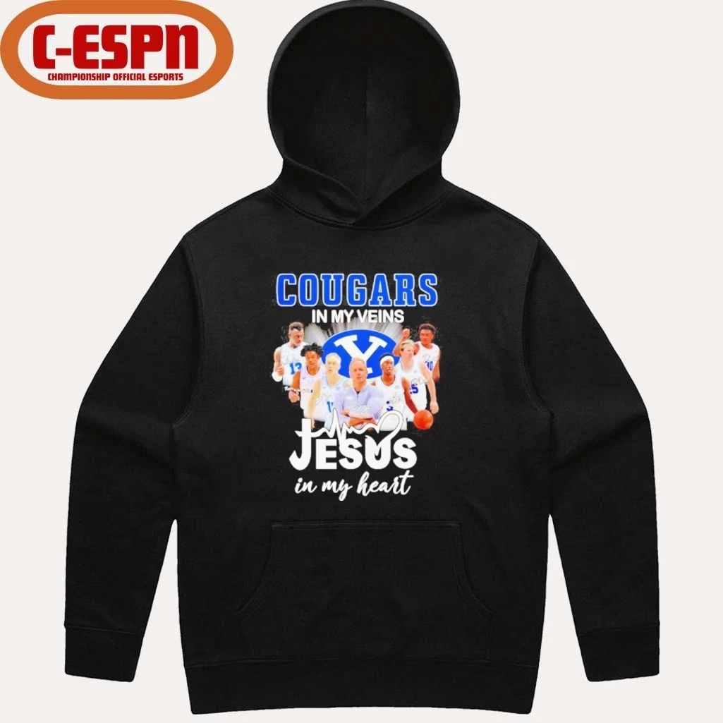 BYU Cougars Men’s Basketball In My Veins Jesus In My Heart Shirt
