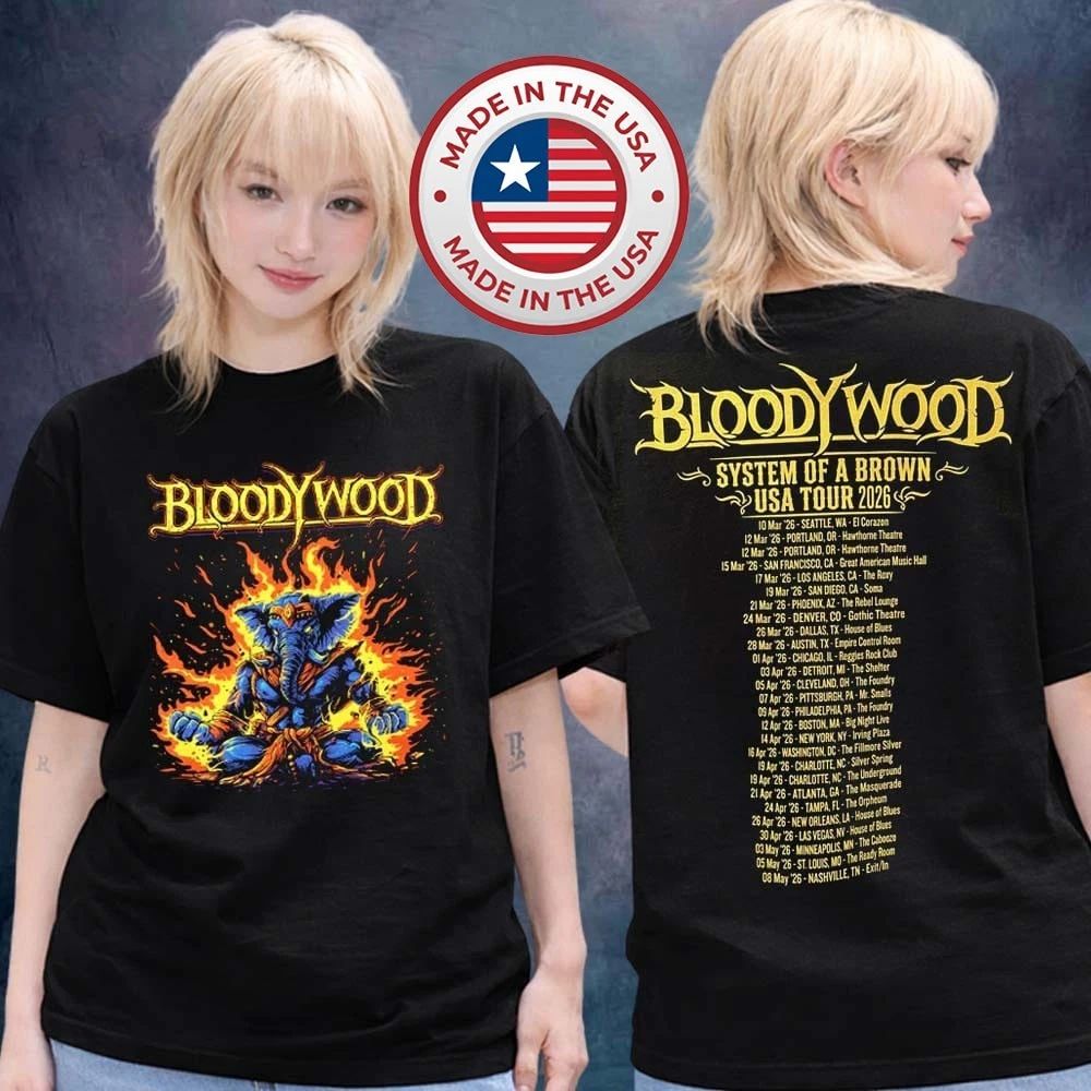 Bloodywood Merch System Of A Brown USA Tour 2026 Schedule T-Shirt