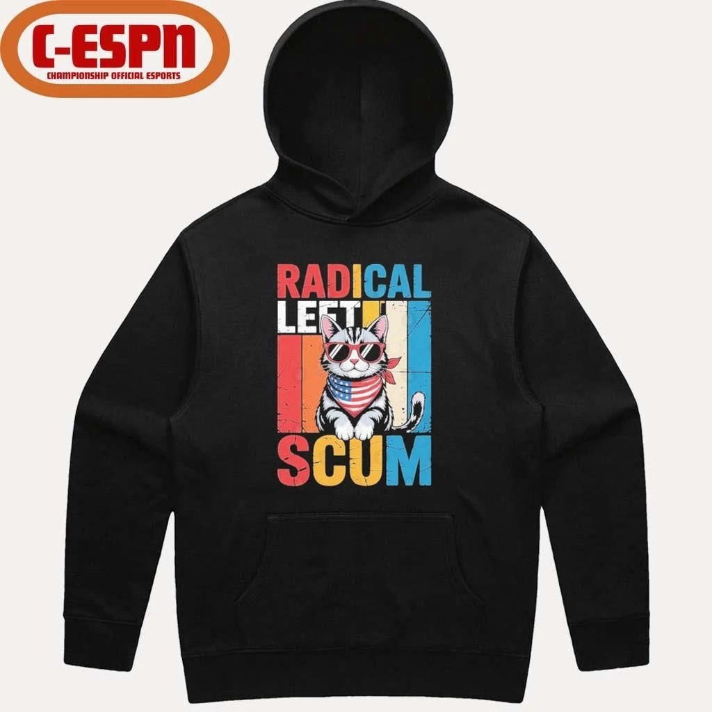 Radical Left Scum Cat Retro T-Shirt