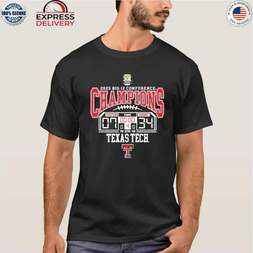 Tech Red Raiders 2025 Big 12 Champions Score Shirt