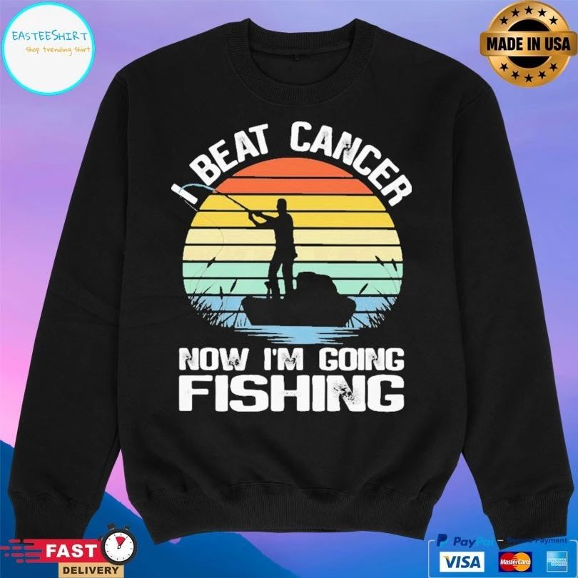 I Beat Cancer Now I’m Going Fishing Vintage T-shirt