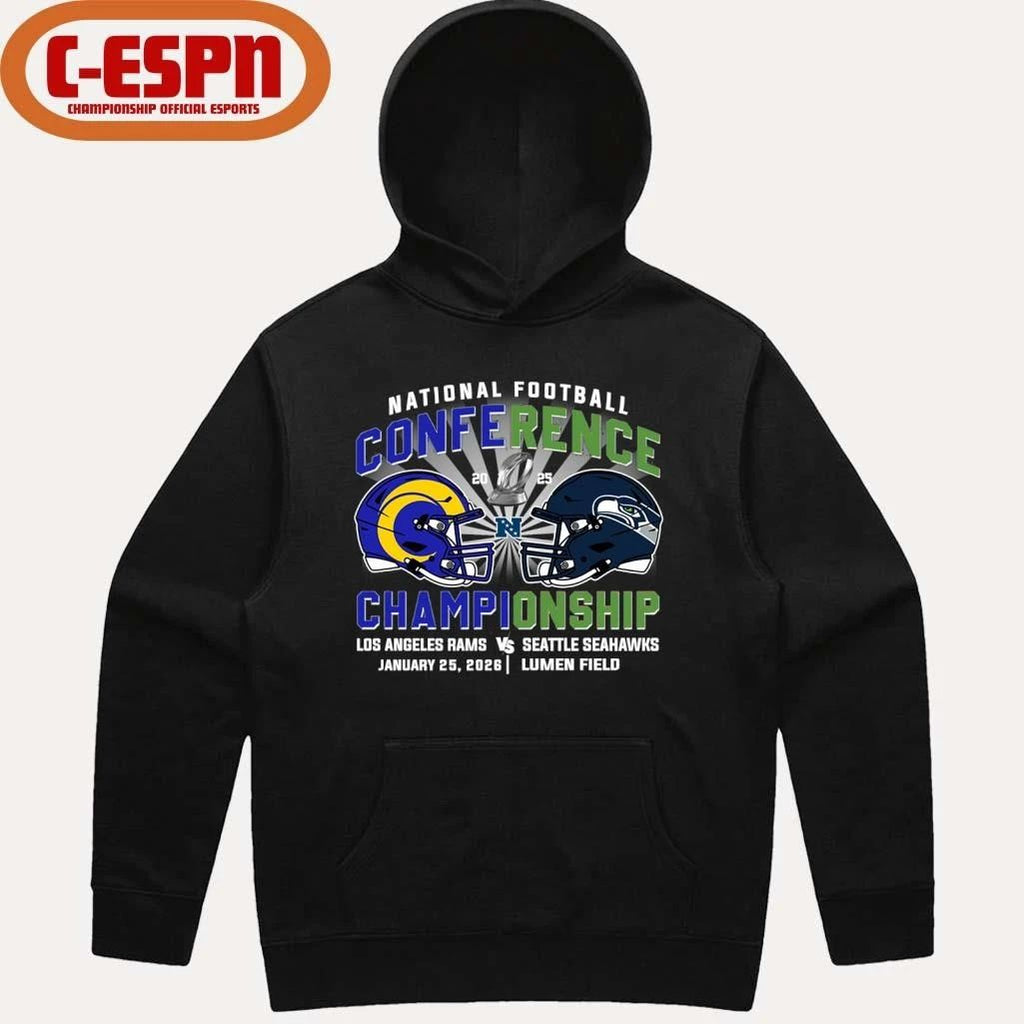 Rams Vs Seahawks NFC Conference Championship Duel Helmet T-Shirt
